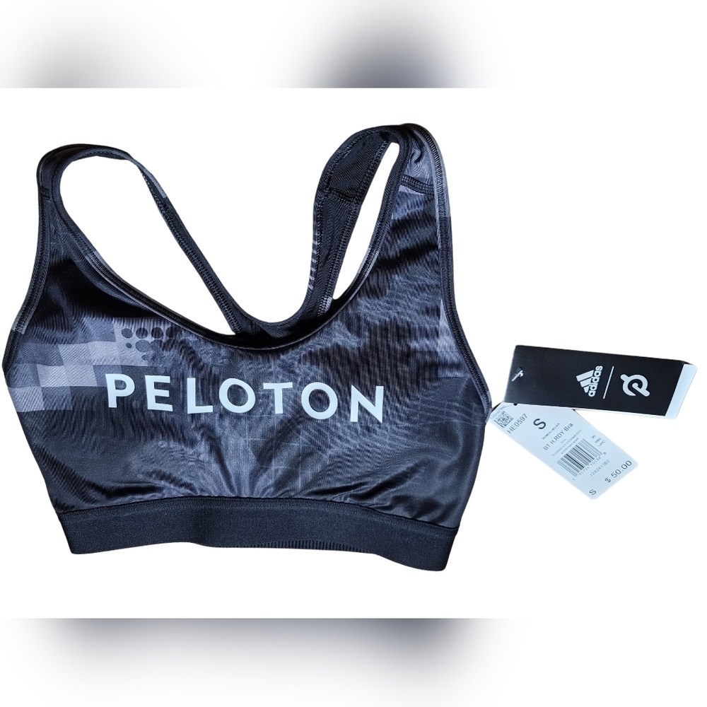 Adidas x Peloton Black Printed Digi Motion BT Heat.RDY Believe This Bra,… - Picture 1 of 4